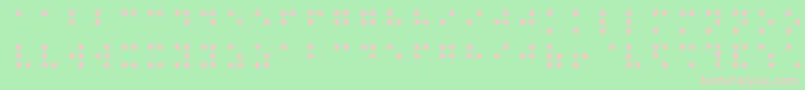 BalkanPeninsulaBraille-fontti – vaaleanpunaiset fontit vihreällä taustalla