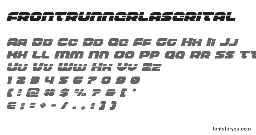 Frontrunnerlaserital-fontti – aakkoset, numerot, erikoismerkit