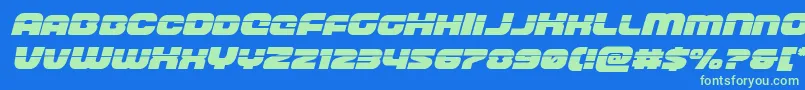 frontrunnerlaserital Font – Green Fonts on Blue Background