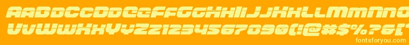 frontrunnerlaserital-fontti – keltaiset fontit oranssilla taustalla