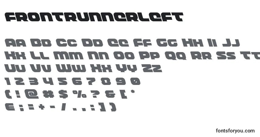 Fuente Frontrunnerleft - alfabeto, números, caracteres especiales