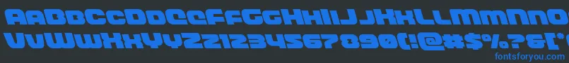 frontrunnerleft Font – Blue Fonts on Black Background