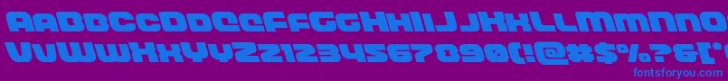 フォントfrontrunnerleft – 紫色の背景に青い文字