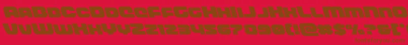 フォントfrontrunnerleft – 赤い背景に茶色の文字