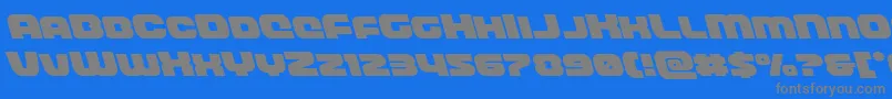 フォントfrontrunnerleft – 青い背景に灰色の文字