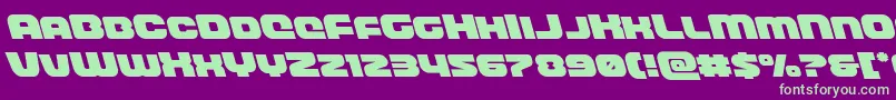 frontrunnerleft-fontti – vihreät fontit violetilla taustalla