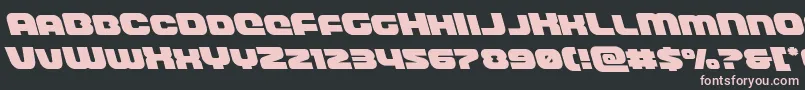 frontrunnerleft-fontti – vaaleanpunaiset fontit mustalla taustalla