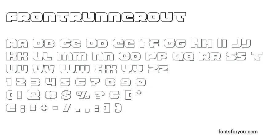 Schriftart Frontrunnerout – Alphabet, Zahlen, spezielle Symbole
