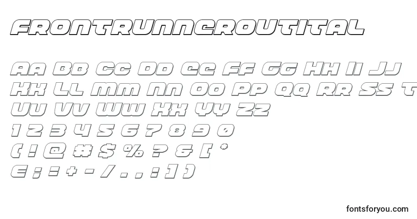 Schriftart Frontrunneroutital – Alphabet, Zahlen, spezielle Symbole