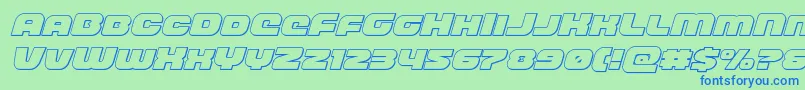 frontrunneroutital Font – Blue Fonts on Green Background