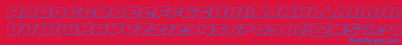 frontrunneroutital Font – Blue Fonts on Red Background