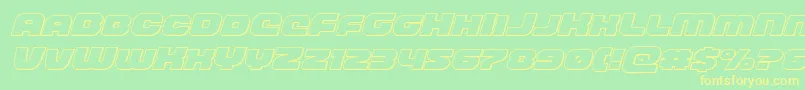 frontrunneroutital Font – Yellow Fonts on Green Background