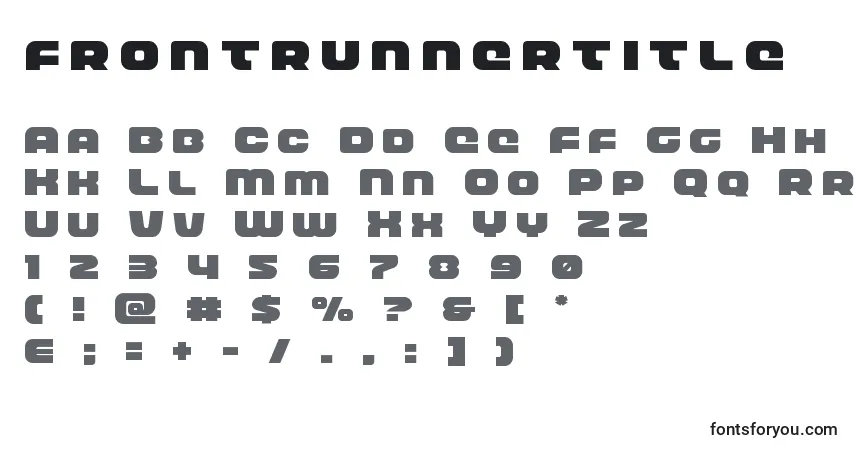 Schriftart Frontrunnertitle – Alphabet, Zahlen, spezielle Symbole