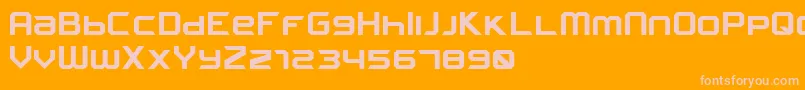 FROSTBITE Narrow Bold-Schriftart – Rosa Schriften auf orangefarbenem Hintergrund