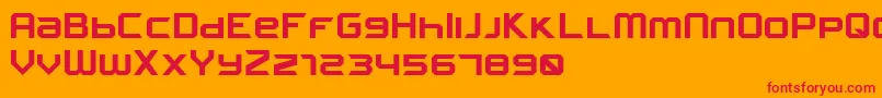 FROSTBITE Narrow Bold Font – Red Fonts on Orange Background