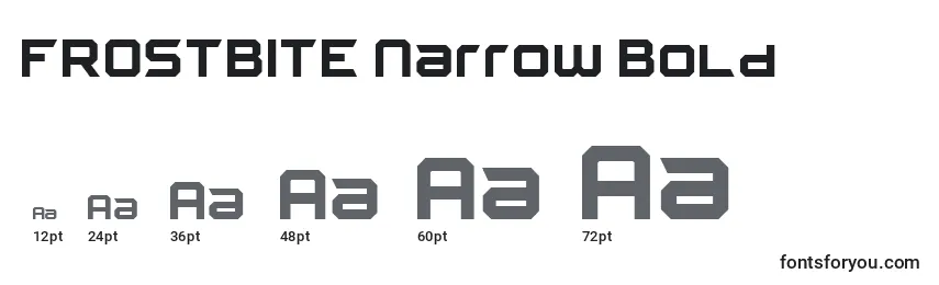 Размеры шрифта FROSTBITE Narrow Bold
