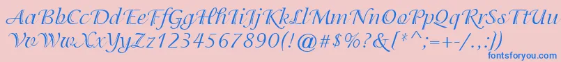 ItcIsadoraRegular Font – Blue Fonts on Pink Background