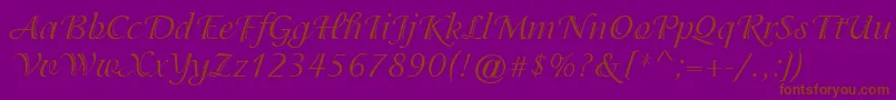 ItcIsadoraRegular Font – Brown Fonts on Purple Background