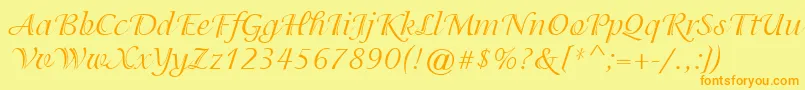 ItcIsadoraRegular Font – Orange Fonts on Yellow Background