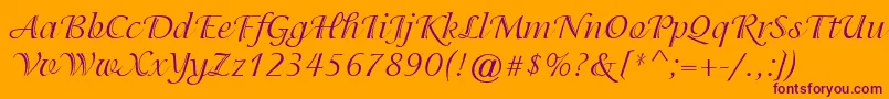 ItcIsadoraRegular Font – Purple Fonts on Orange Background