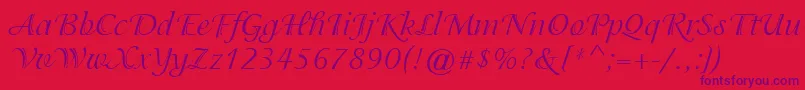 ItcIsadoraRegular Font – Purple Fonts on Red Background