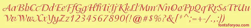 ItcIsadoraRegular Font – Red Fonts on Yellow Background