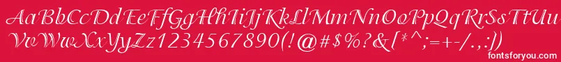 ItcIsadoraRegular Font – White Fonts on Red Background