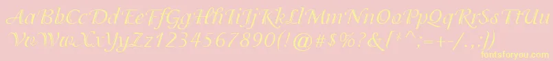 ItcIsadoraRegular Font – Yellow Fonts on Pink Background