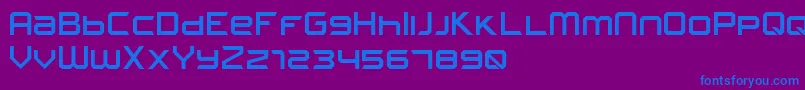 フォントFROSTBITE Narrow – 紫色の背景に青い文字