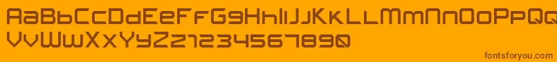 FROSTBITE Narrow-Schriftart – Braune Schriften auf orangefarbenem Hintergrund