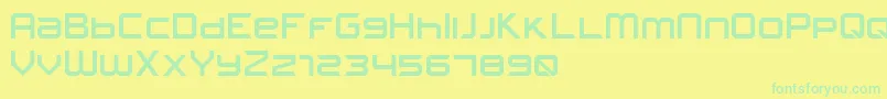 FROSTBITE Narrow-Schriftart – Grüne Schriften auf gelbem Hintergrund