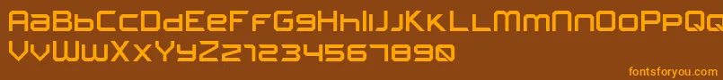フォントFROSTBITE Narrow – オレンジ色の文字が茶色の背景にあります。