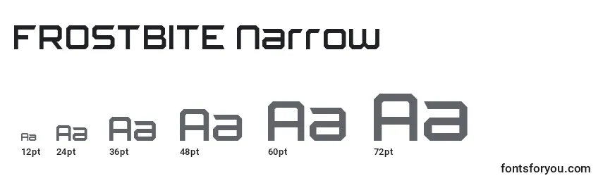 Размеры шрифта FROSTBITE Narrow