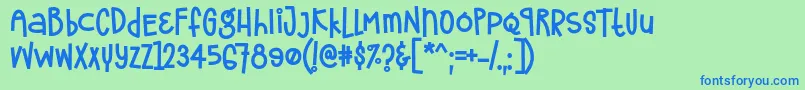 フォントFrostela Font by 7NTypes – 青い文字は緑の背景です。