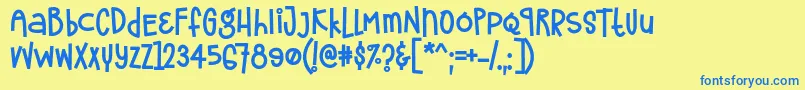 フォントFrostela Font by 7NTypes – 青い文字が黄色の背景にあります。