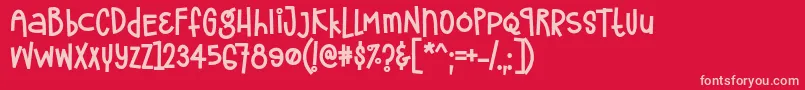 フォントFrostela Font by 7NTypes – 赤い背景にピンクのフォント