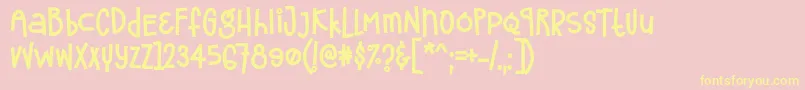 フォントFrostela Font by 7NTypes – 黄色のフォント、ピンクの背景