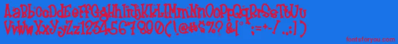 FROSTY   Font – Red Fonts on Blue Background