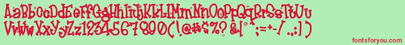 FROSTY   Font – Red Fonts on Green Background