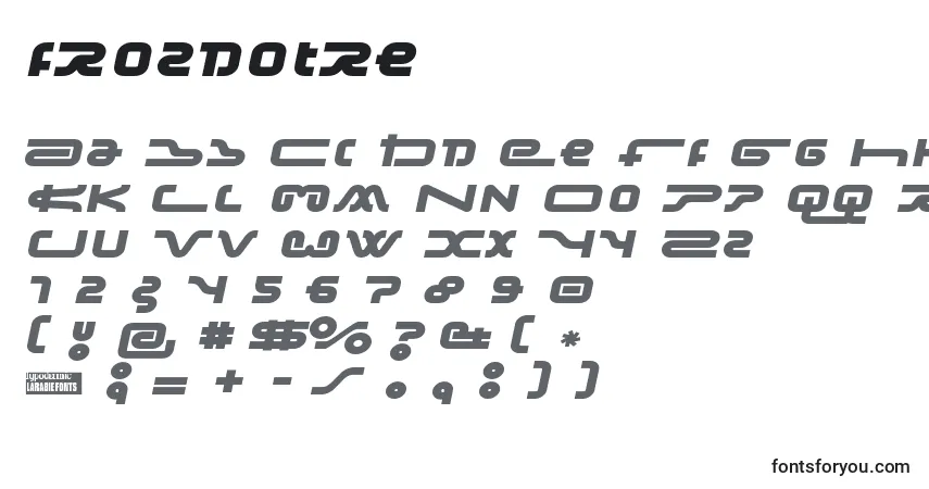 A fonte Frozdotre (127316) – alfabeto, números, caracteres especiais