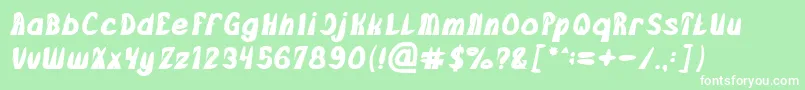フォントFROZEN ICE Bold – 緑の背景に白い文字