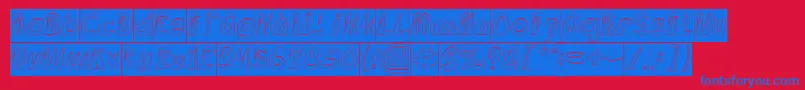 FROZEN ICE Hollow Inverse Font – Blue Fonts on Red Background