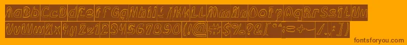 FROZEN ICE Hollow Inverse Font – Brown Fonts on Orange Background