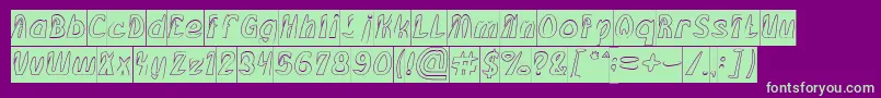 FROZEN ICE Hollow Inverse Font – Green Fonts on Purple Background