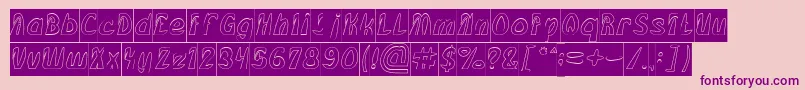 FROZEN ICE Hollow Inverse Font – Purple Fonts on Pink Background