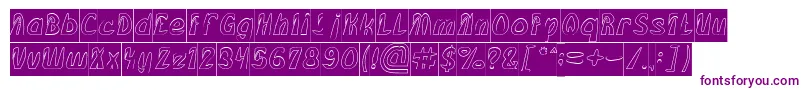 FROZEN ICE Hollow Inverse Font – Purple Fonts on White Background