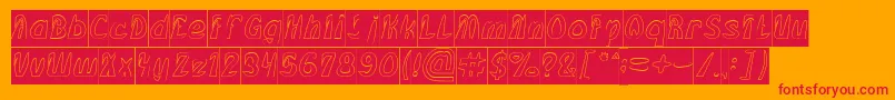 FROZEN ICE Hollow Inverse-Schriftart – Rote Schriften auf orangefarbenem Hintergrund