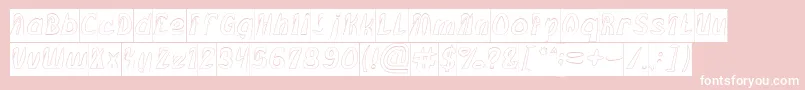 FROZEN ICE Hollow Inverse Font – White Fonts on Pink Background