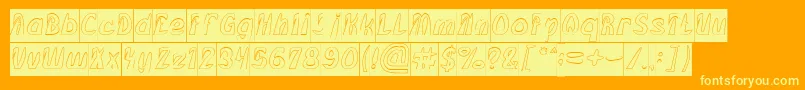 fuente FROZEN ICE Hollow Inverse – Fuentes Amarillas Sobre Fondo Naranja