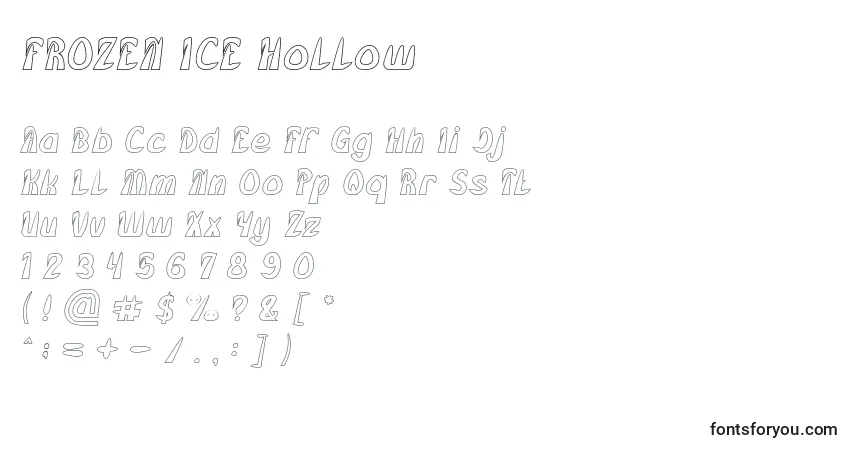 FROZEN ICE Hollow-fontti – aakkoset, numerot, erikoismerkit